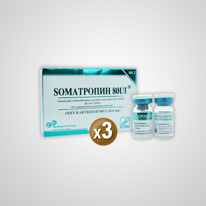 Venta Hormona de Crecimiento - Somatropina 80 ui - 3 pzs - Gph Pharmaceuticals